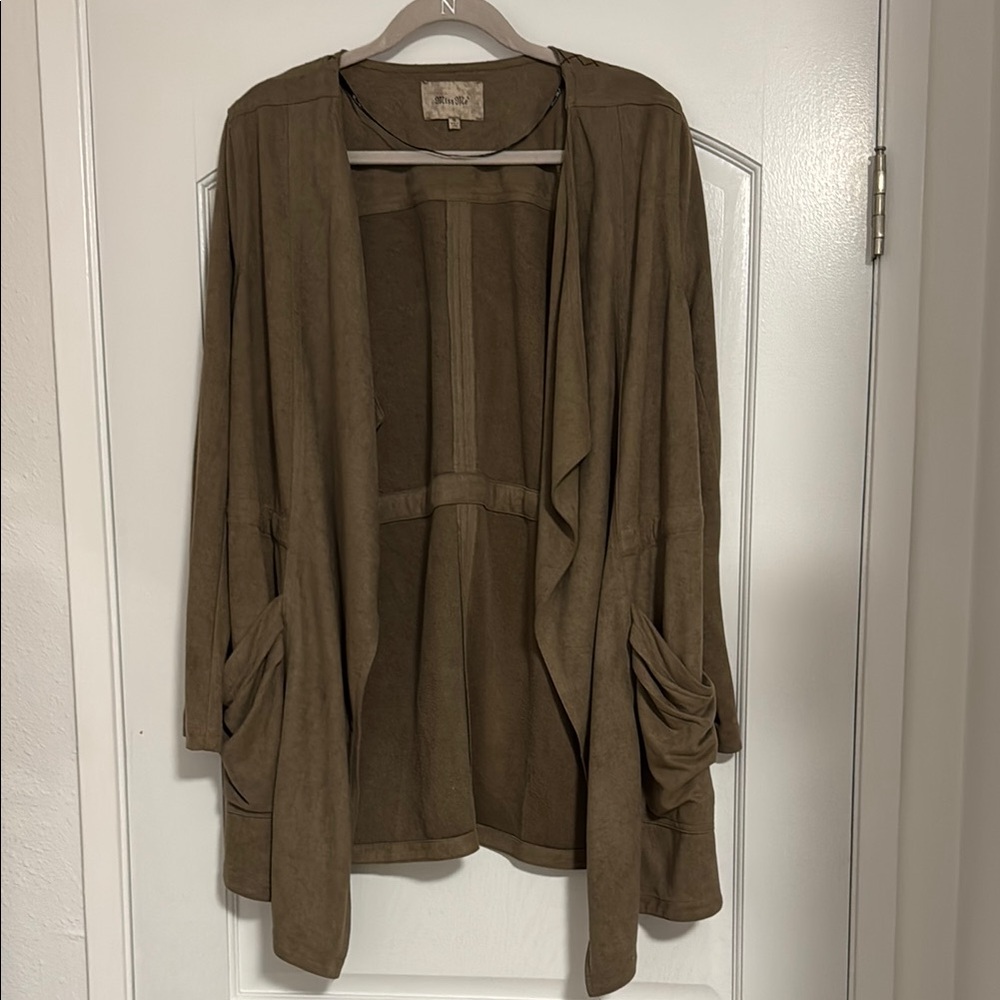 MISS ME Brown Open-Front Cardigan